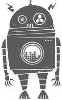 Thumbnail for your product : American Apparel EQ ROBOT Vintage tin wind-up toy on TR301 Tri-Blend T-Shirt NWT