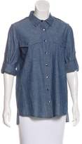 Thumbnail for your product : BCBGMAXAZRIA Chambray Button-Up Top w/ Tags