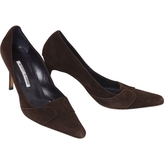 Thumbnail for your product : Manolo Blahnik Brown Suede Heels