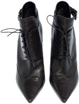 Thumbnail for your product : Lanvin Black Leather Pointed Toe Ankle Booties Size 39