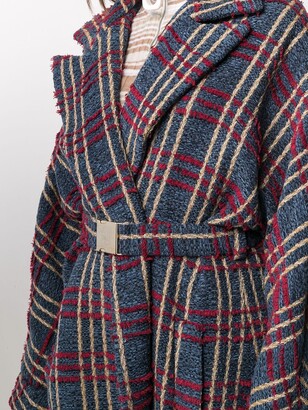 Stella Jean Check Print Belted Wrap Coat