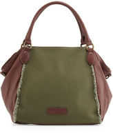 Thumbnail for your product : Liebeskind 17448 Liebeskind Dara Fringed Canvas Satchel Bag, Khaki/Dusty