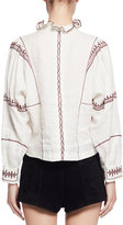 Thumbnail for your product : Etoile Isabel Marant Delphine Embroidered Linen Top, Ecru