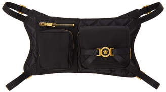 Versace Black Multi Pocket Crossbody Bag