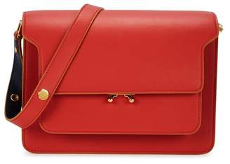 Marni Trunk Medium Red Leather Shoulder Bag