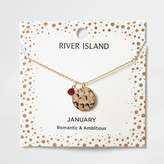 Thumbnail for your product : River Island Womens Red gem January birthstone necklace
