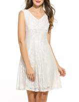 Thumbnail for your product : ACEVOG Women's Vintage Floral Lace Sleeveless Deep V Neck Cocktail Party Dress ( XXL)