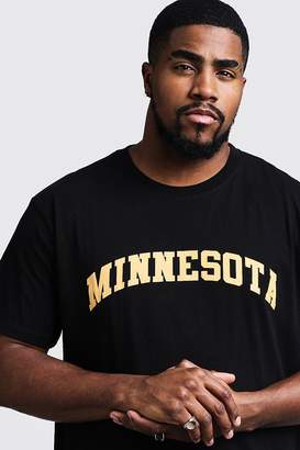 boohoo Big & Tall Minnesota Print T-Shirt
