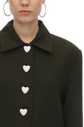 George Keburia Heart Button Crepe Blazer Jacket