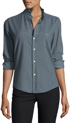 Frank And Eileen Barry Cotton Oxford Shirt, Blue Gray