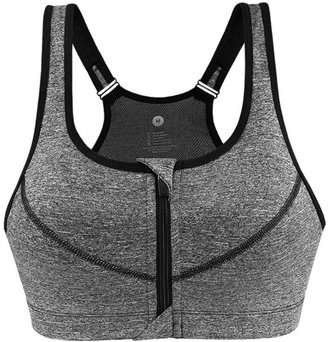 Aivtalk Women's Seamless Racerback Front Zipper Adjustable High Impact Support Sport Bra Plus Size Quick Dry Fast Professional Wirefree Thin Compression Soft Cup Yoga Sports Athletic Bras Plus Size M