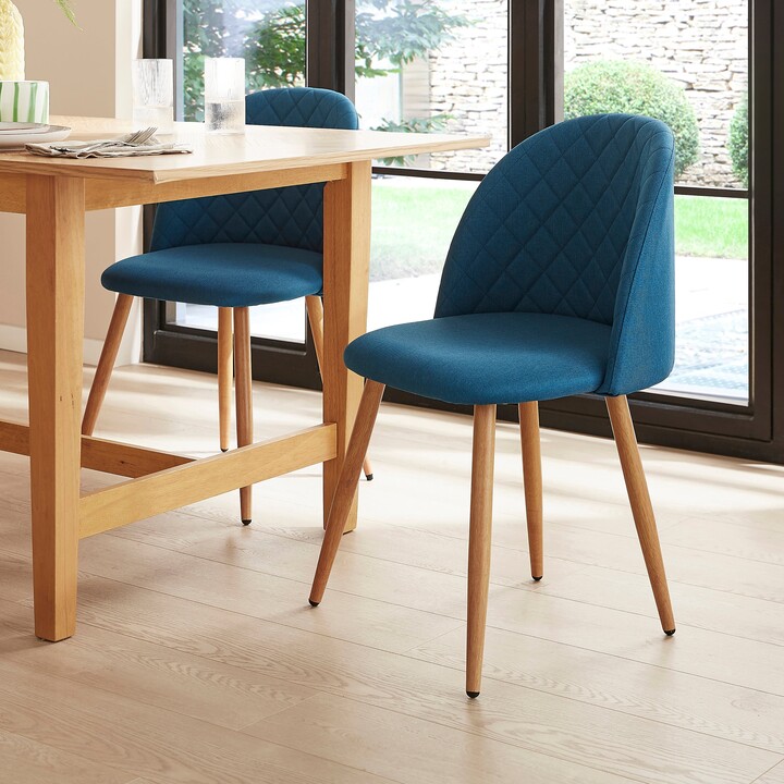 Dunelm Astrid Dining Chair, Flatweave Fabric Blue ShopStyle