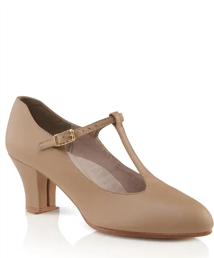 Capezio Women'S Jr Footlight T-Strap Character Shoe In Caramel