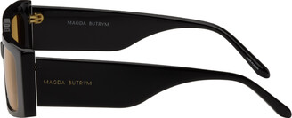 Linda Farrow Black Magda Butrym Edition Rectangular Sunglasses