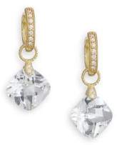 Thumbnail for your product : Jude Frances Classic White Topaz, Diamond & 18K Yellow Gold Cushion Earring Charms
