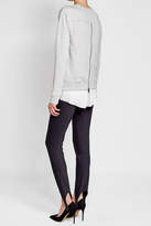 Thumbnail for your product : Karl Lagerfeld Paris Embroidered Cotton Sweatshirt with Pleated Hem