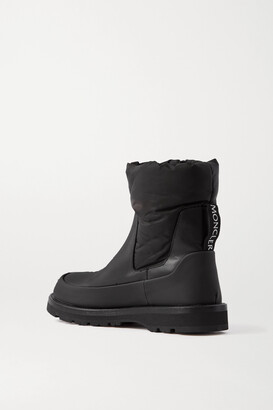 Moncler Rain Don't Care Paneled Leather And Shell Ankle Boots - Black
