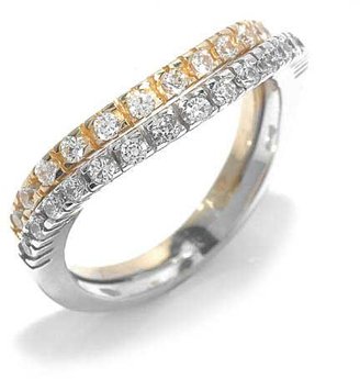 Tatitoto Wedding Women's Ring in 18k Gold with White Cubic Zirconia, Size 5.5, 6.6 Grams