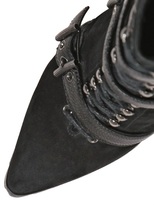 Thumbnail for your product : Emilio Pucci 115mm Suede & Ostrich Ankle Boots