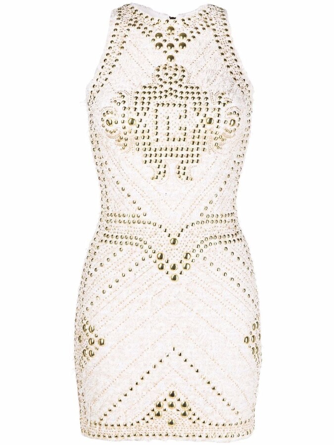 Balmain Stud-Embellished Sleeveless Dress - ShopStyle