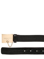 Thumbnail for your product : DSquared 1090 30mm Crocodile Embossed Leather Belt