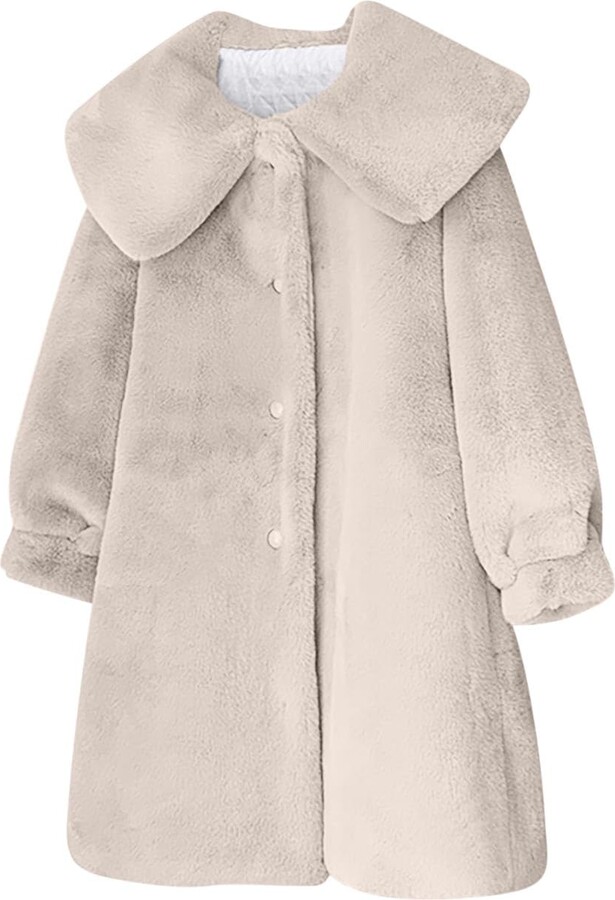 ALXOY Faux Fur Coats for Women Uk Winter Fur Coat Soft Fluffy