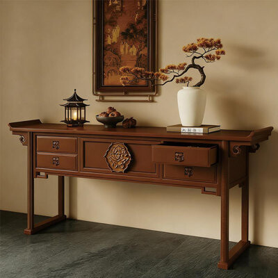 Wildon Home New Chinese Style Five-Drawer Console Table