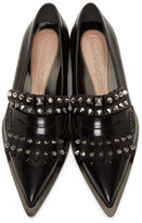 Thumbnail for your product : Alexander McQueen Black Leather Studded Loafers