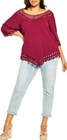 Thumbnail for your product : City Chic Catalina Island Crochet Trim Top