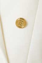 Thumbnail for your product : Balmain Double-breasted Wool-twill Blazer - White