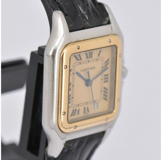 Cartier Santos Date 110000R Stainless Steel & 18K Gold 26.5mm with Ivory Dial Womens Watch