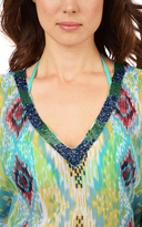 Thumbnail for your product : Voda Swim Spearmint/Yellow Beaded Cover Up