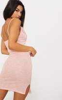 Thumbnail for your product : PrettyLittleThing Pink Feather Trim Knit Cami Top