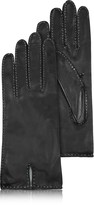 Thumbnail for your product : Forzieri Women's Stitched Silk Lined Black Italian Leather Gloves