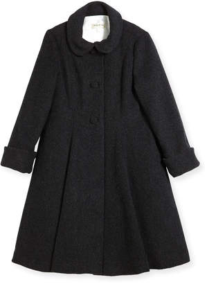 Helena Wool Topper Coat, Gray, Size 7-14