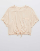 Thumbnail for your product : aerie OFFLINE Tie Front Cropped T-Shirt
