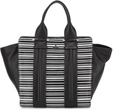 Thumbnail for your product : Pour La Victoire Provence Woven Patent Tote Bag, Black/White