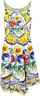 Dolce & Gabbana Batiste sarong with majolica print (110 x 190