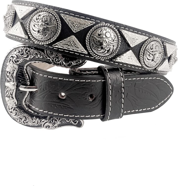 URAMAN Western Belts for Men Cowboy Genuine Leather Vintage Country