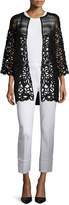 Thumbnail for your product : Escada Corded-Lace Open-Front Cardigan, Black