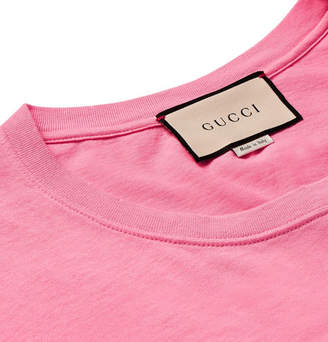 Gucci Logo-print Cotton-jersey T-shirt - Pink