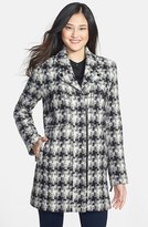 Thumbnail for your product : Kenneth Cole New York Asymmetrical Zip Plaid Tweed Coat