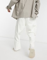 Thumbnail for your product : ASOS DESIGN co-ord cropped wide leg joggers in heavyweight with small print detail