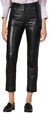 Sandro Leather Ankle Pants