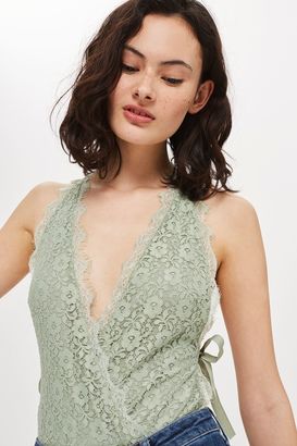 Topshop Lace plunge side tie body
