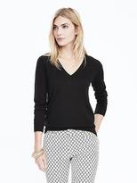 Thumbnail for your product : Banana Republic Merino Wool Pointelle Vee Pullover