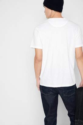 7 For All Mankind Short Sleeve Raw V-Neck Tee In White