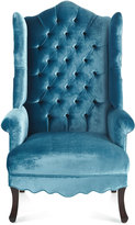 Thumbnail for your product : Haute House Peacock Velvet Wing Chair