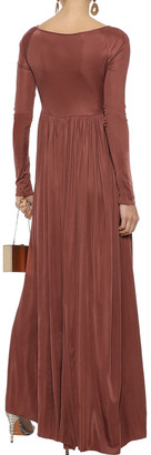 Zimmermann Tempest Empire Gathered Satin-crepe Gown