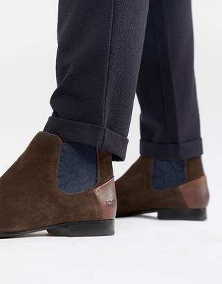 Ted Baker Lowpez chelsea boots in brown suede